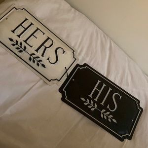 His and hers signs